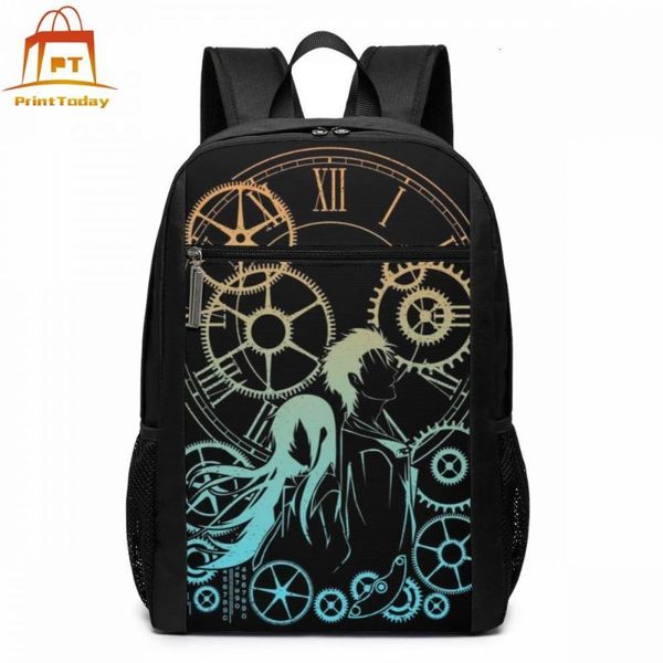 

backpack steinsgate time backpacks trending bag man - woman print multifunctional schoolbag student bags