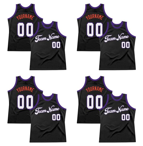 

custom black white-purple authentic throwback basketball jersey