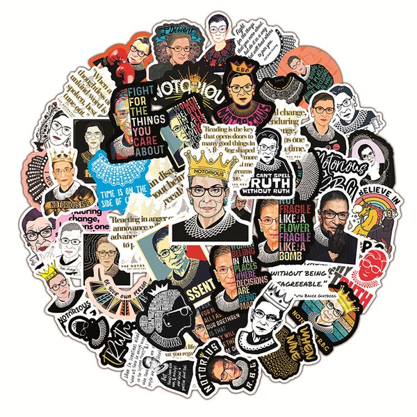 

50pcs Ruth Bader Ginsburg Sticker for Laptop Water Bottle Waterproof Stickers