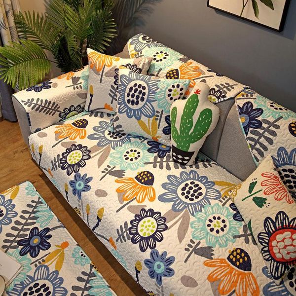 

chair covers 100% cotton sofa cover modern printing protector floor mat anti-slip towel for living room home decor