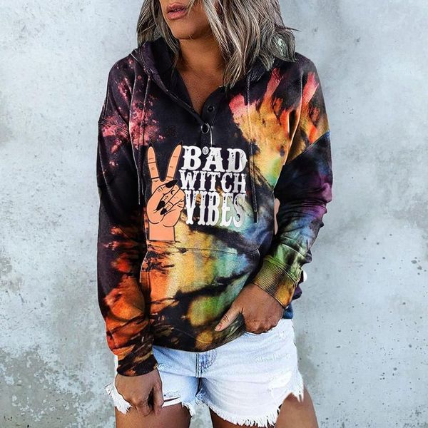 

women's hoodies & sweatshirts harajuku letter print hooded women mixed color sweatshirt long-sleeved winter plus velvet coat streetwea, Black