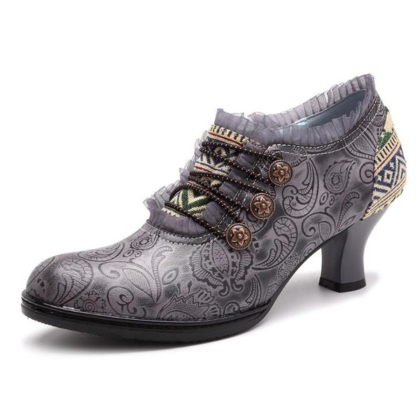 

dress shoes iliyah vintage bohemian retro comfy stylish genuine leather colorful stripes zip stitching spring pumps women 2021, Black