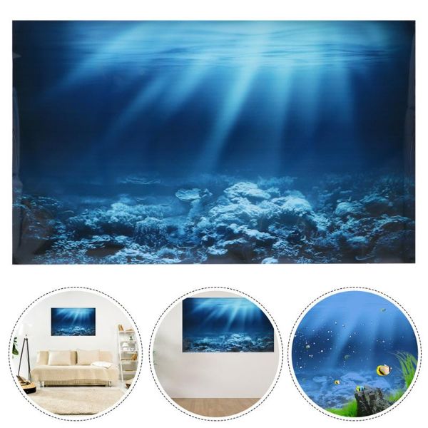 

decorations aquarium background sticker coral reef fish tank wallpaper poster
