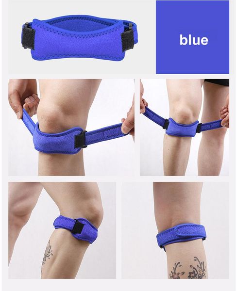 

elbow & knee pads adjustable patellar tendon support strap band brace for running basketball outdoor sport, Black;gray