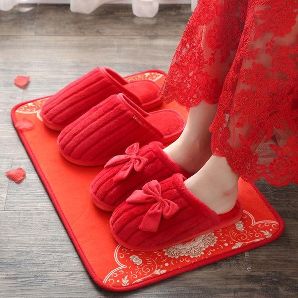

slippers shoes women female winter red antiskid sandalias mujer, Black