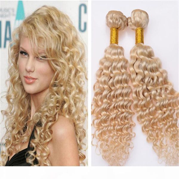 

virgin brazilian deep wave wavy blonde human hair 3bundles 9a grade weaves #613 blonde brazilian virgin human hair extensions ing, Black