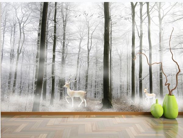 

wallpapers modern cloud forest background wall painting decorative