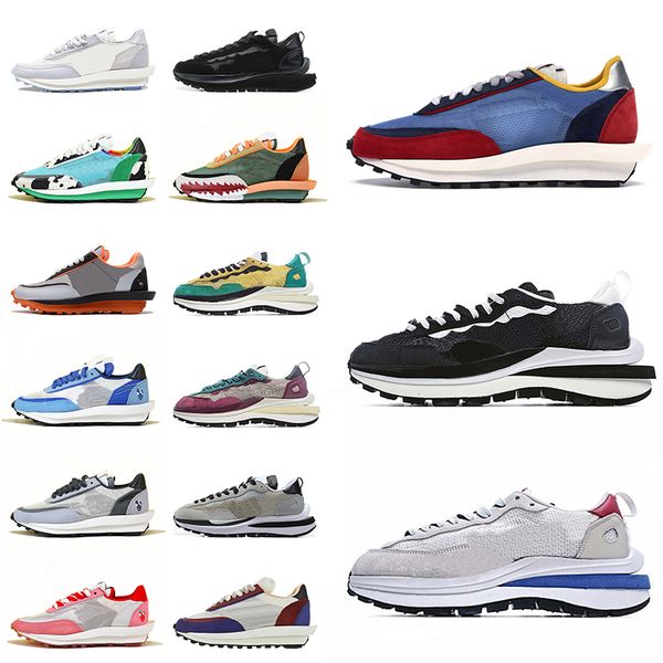 

designer mens vaporwaffle running shoes ldv sacais woemns waffle triple black grey royal red white nylon dio blazer shoes sneakers trainers, White;red