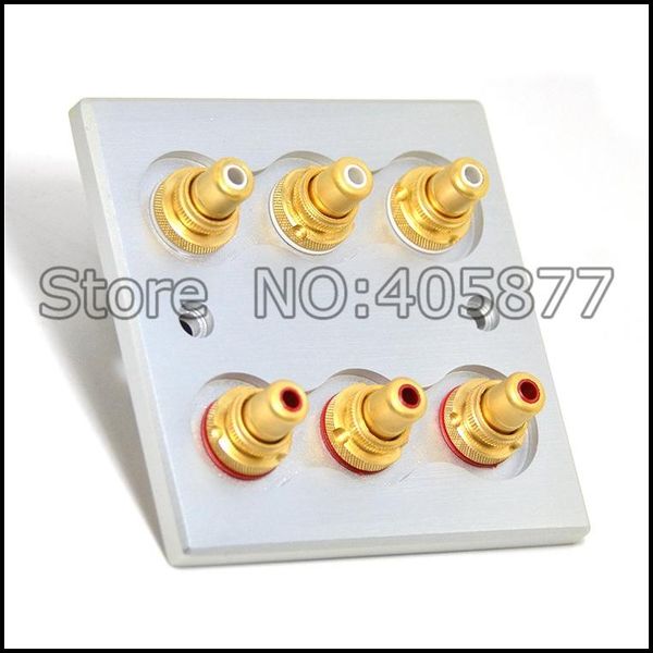 

smart power plugs hi-end home theater gold plated 6ways wall rca socket hifi jack