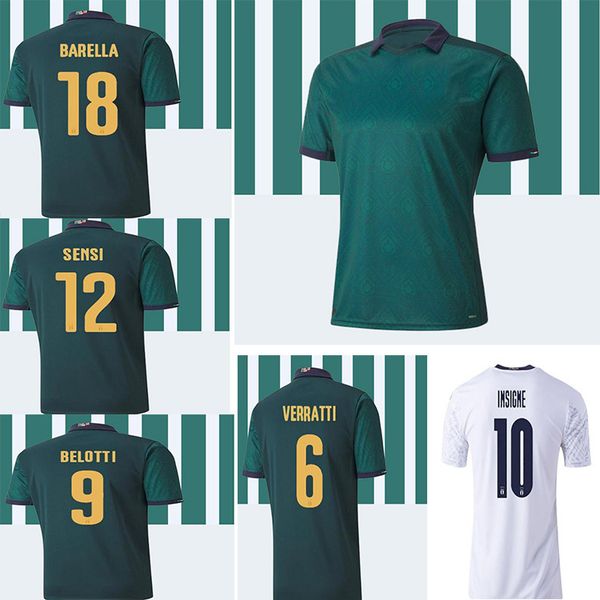 

the new2020 2021 soccer jerseys mens soccer uniform sets 20 21 italia bonucci insigne jorginho football shirts italian football, Black;yellow