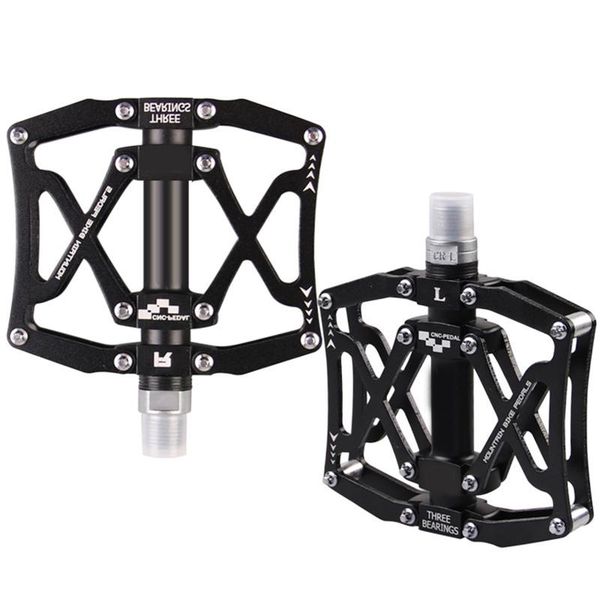 

bike pedals 9/16 mountain road bicycle flat pedal with anti-skid pins universal lightweight aluminum alloy ha