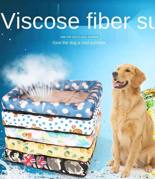 

kennels & pens pet nest summer breathable mat square cooling dog bed cat printing products accessories