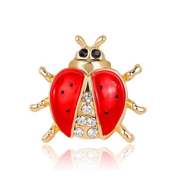 

factory cartoon seven star ladybird animal brooch alloy inlaid diamond painting oil breast flower women's clothing accessories christma