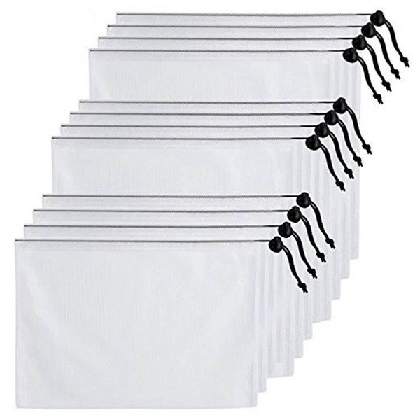 

hanging baskets xd-12 pcs set polyester solid reusable assorted size mesh produce storage bags for kitchen fruits toys