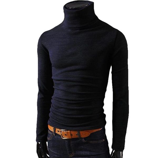 

men's sweaters spring and autumn long sleeve sweater casual high neck, White;black