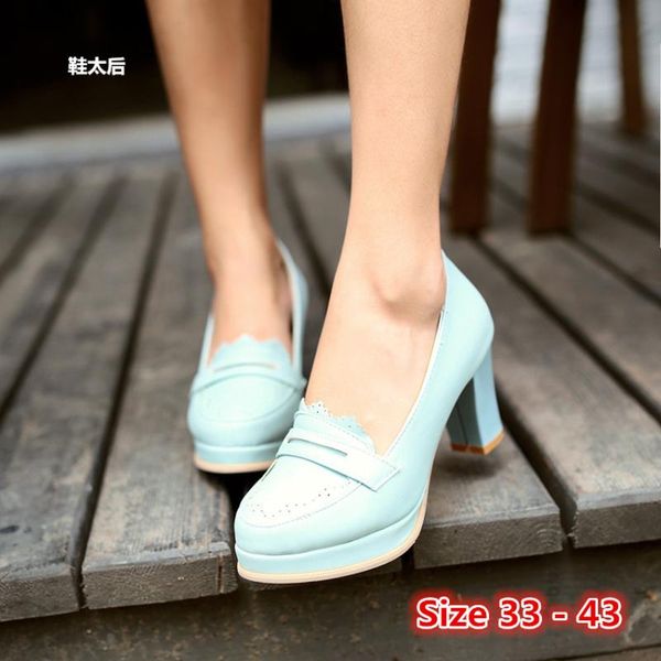 

dress shoes high heel woman platform pumps wedding party women heels ladies small big size 33 - 43, Black