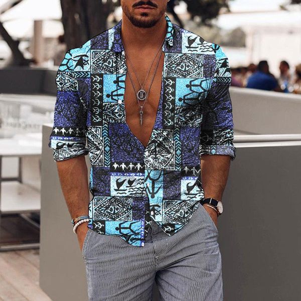 

men's casual shirts fashion autumn printing long-sleeved shirt lapel, White;black