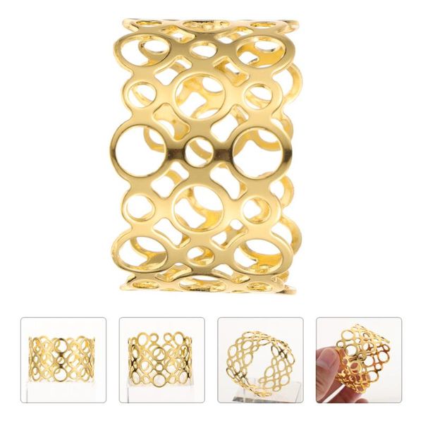 

napkin rings 4pcs hollow design buckles table holders (golden)