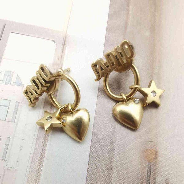 

super fairy senior brass love tassel small earrings female jewel exclusive sale_94yi, Golden;silver