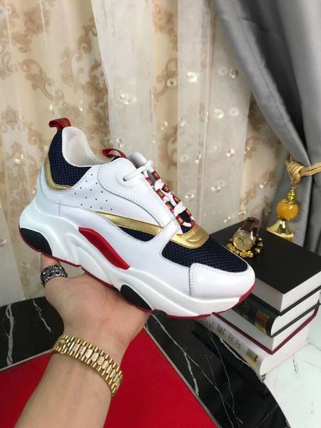 

breathable versatile casual sport couple shoes glowing color cowhide patchwork mesh sneakers mjk003, Red;white