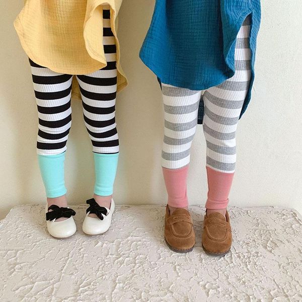 

trousers hayana 2021 autumn kids clothes cotton legging striped baby girls pants, Blue