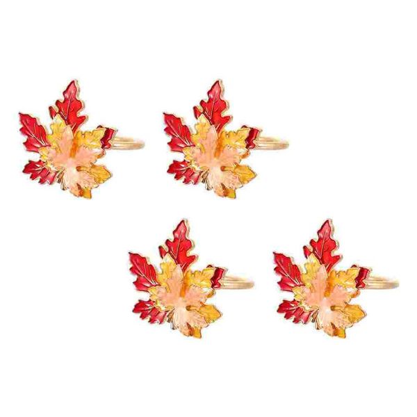 

napkin rings 4pcs maple design buckles for decor (assorted color)