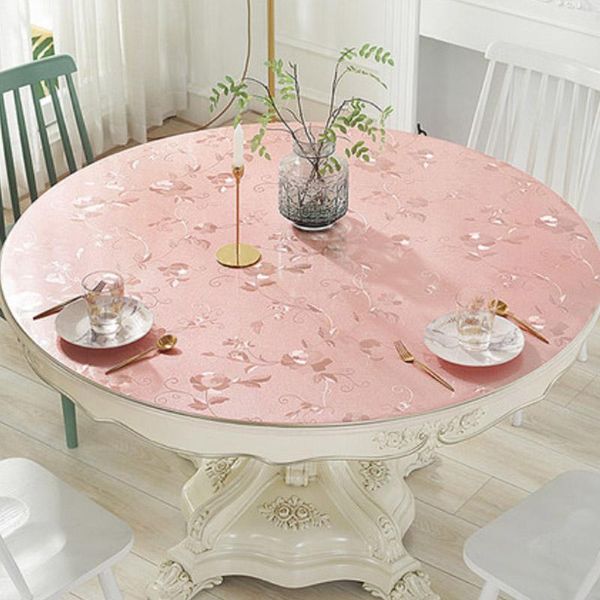 

table cloth hazy pvc tablecloth waterproof round cover dining mat protect the desksoft colorful cloths