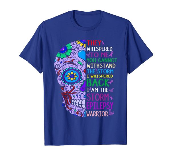 

epilepsy skull warrior shirt survivor i am the storm, White;black