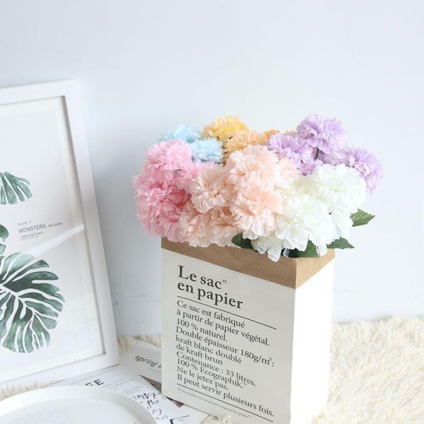 

decorative flowers & wreaths 7 heads artificial flower bouquet silk peony beautiful home decoration fake wedding bride holding