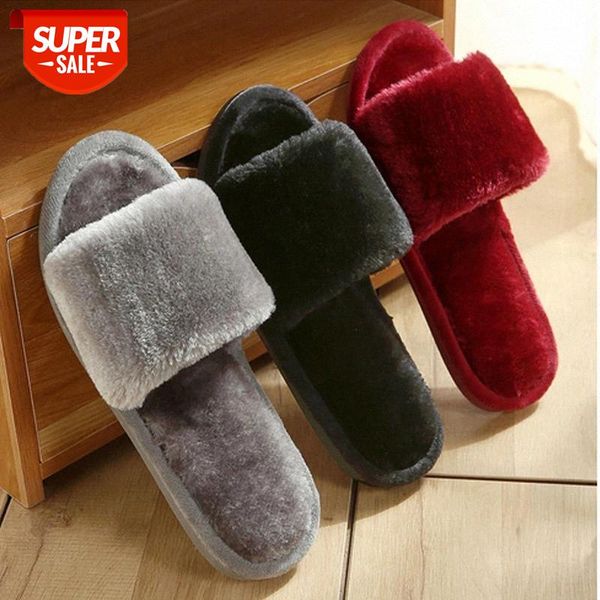 

puimentiua solid color furry slides women home slippers winter warm shoes slip on flats slides female faux fur slippers #ka5m, Black
