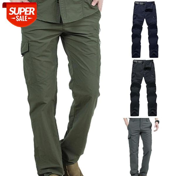 

fashion men outdoor climbing hiking clothing for multi-pockets solid quick dry streetwear fit male tactical long pants trousers #zk7d, Black