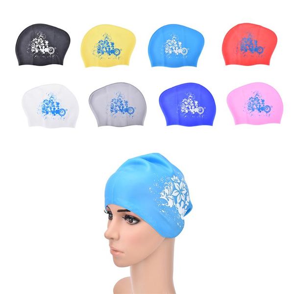 

silicone swimming cap for long hair women's waterproof swim caps ladies diving hood hat for kids garras casquette