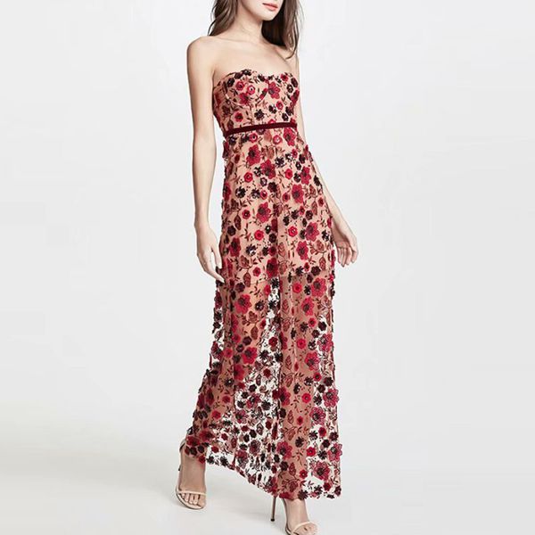 

Women Summer Sexy Spaghetti Strap Dress Vintage Embroidery Floral Female Midi Dress Sweet Formal Lady Dress Vestidos, Black;gray