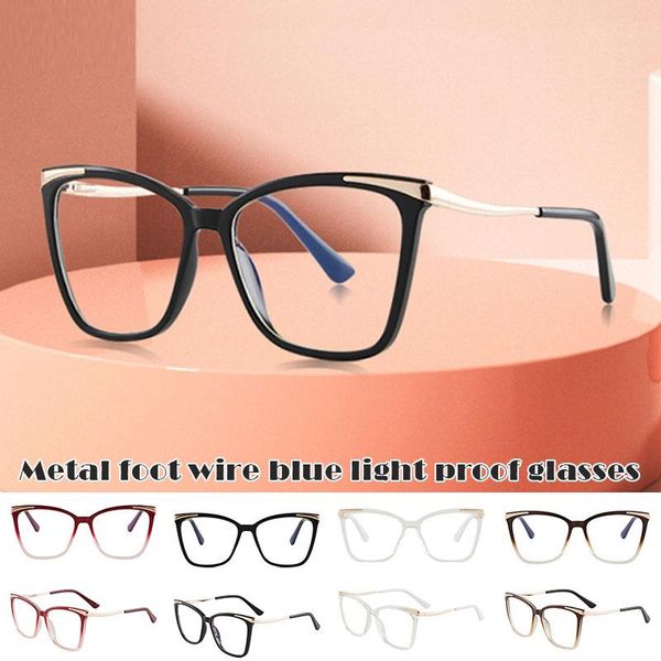 

fashion sunglasses frames women's blue light blocking glasses retro computer game round eyeglasses metal frame, Black