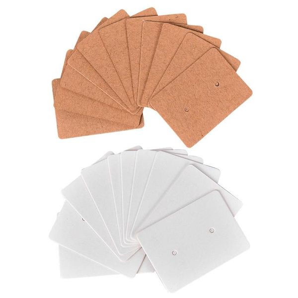 

jewelry pouches, bags 200 pcs blank earrings ear studs tag paper display card hanging jewelry, 100 white & brown, Pink;blue