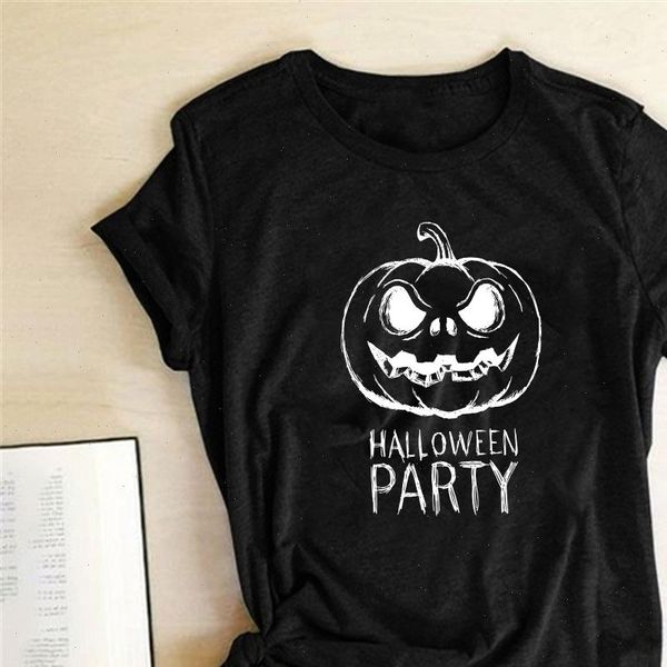 

halloween party pumpkin head print t shirts women summer graphic tees fashion for teens casual round neck aesthetic clothes, White