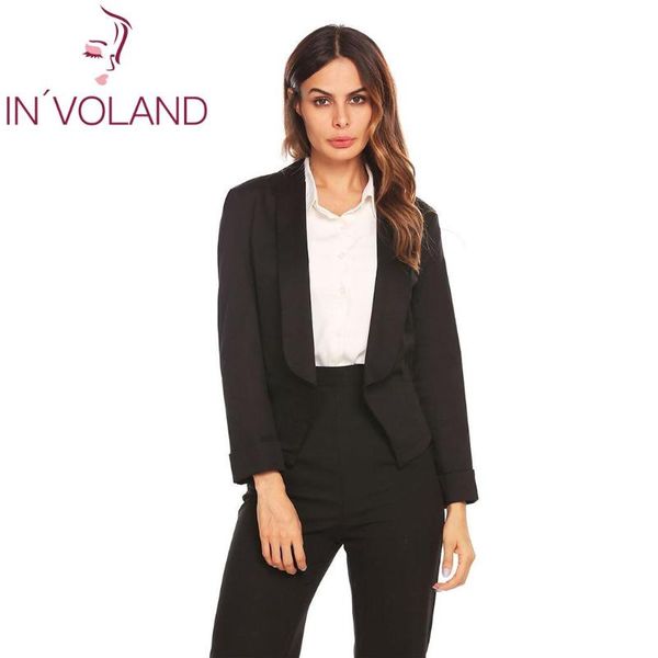 

women's suits & blazers women shawl open front short slim fit casual casual, office irregular long sleeve solid blazer, White;black