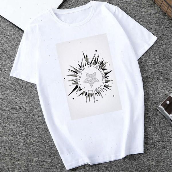 

summer harajuku kawaii t shirt geometry printed women clothes vogue casual short sleeve tumblr streetwear, White