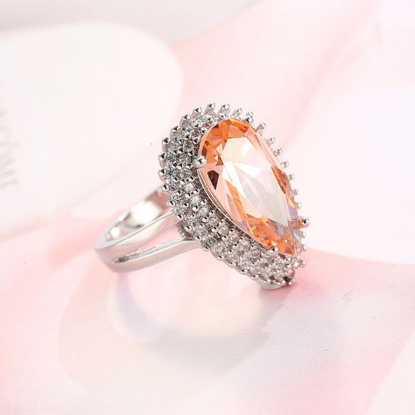 

jewelry creative water drop champagne zircon ring bracelet, Slivery;golden