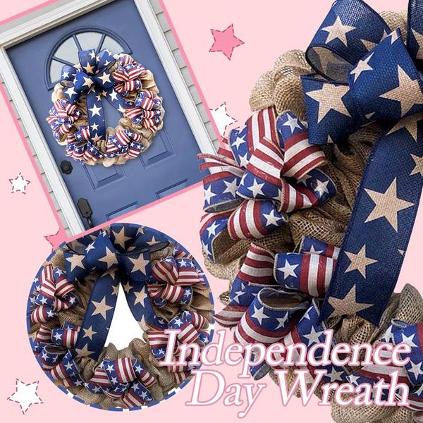 

decorative flowers & wreaths independence day outdoor decorations usa garland patriotic flag simulation wreath for front door window home of