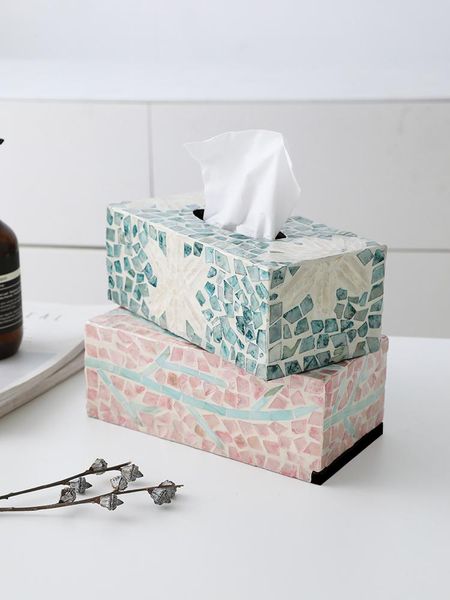 

tissue boxes & napkins wooden color shell box rectangular living room storage creative pumping home restaurant napkin ornaments