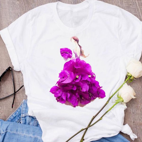 

graphic lip 90s womens t shirts love clothes floral flower clothing tees, White