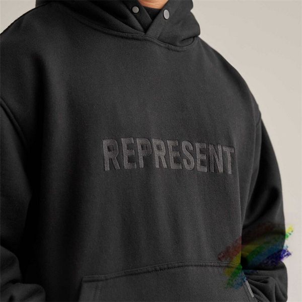 

embroidery hoodies men women 1 vintage hoodie overhead sweatshirts pullovers, Black