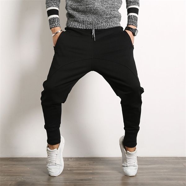 

brand new joggers fashion 2020 pantalon homme casual drop crotch hip hop sweatpants plus size streetwear pants men trousers 5xl c0222, Black