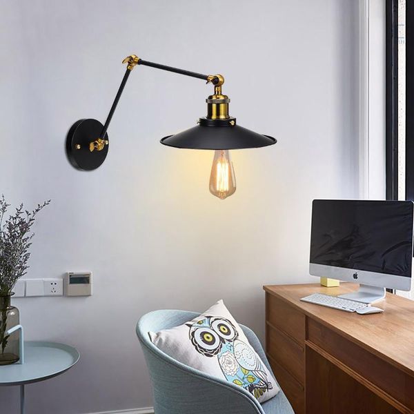 

wall lamp vintage industrial lights adjustable led light sconces bedroom american country retro lighting