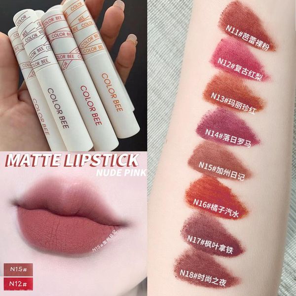 

lip gloss color bee velvet matte liquid lipstick waterproof long lasting women red tint beauty cosmetic