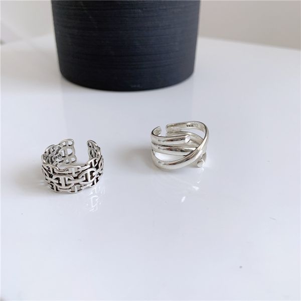 

hbp make old hip hop ancient silver winding chinese style opening ring fashion men and women play cool punk dark hand ornaments