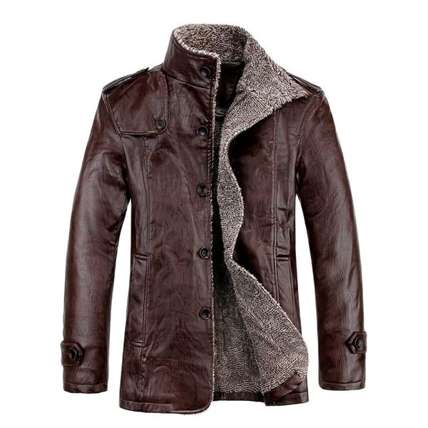 

mens leather jackets classic motorcycle bike cowboy pu jacket male velvet casual coat warm brand clothing plus size 8xl 211106, Black