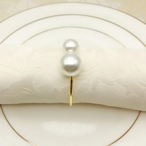 

napkin rings 12pcs/lot elegant pearl ring wedding party holiday dinner decoration holder buckle table