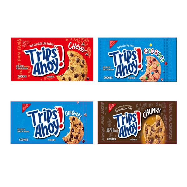 

cookies bags 600mg trips ahoy chocolate chip cookies mylar bags smell proof zipper plastic edibles packaging flowers bags in stock